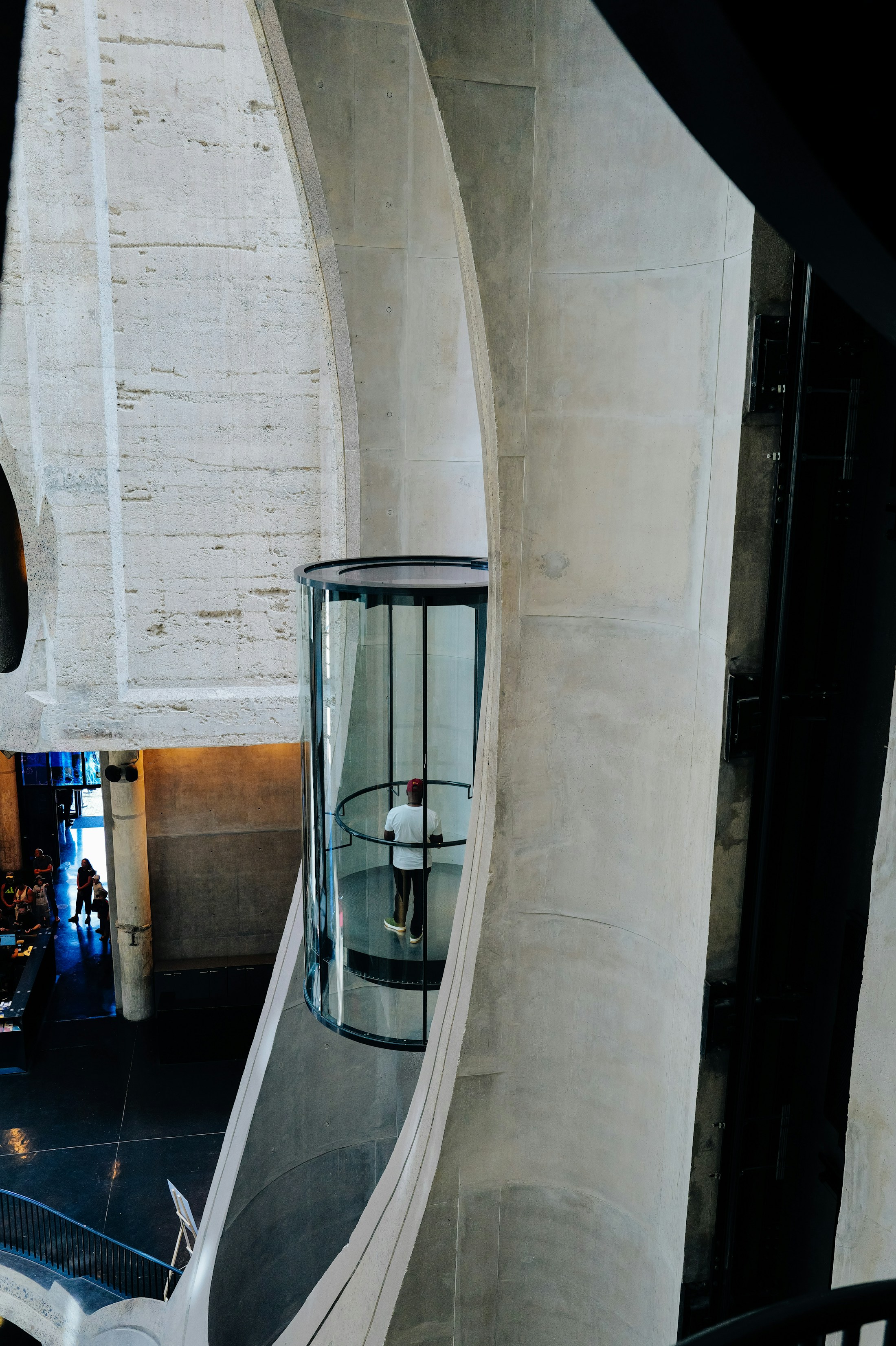 Modern glass elevator